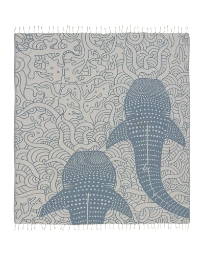 Sand Cloud Extra Large Turkish Beach Towel - Free 100% Organic Cotton Yarn Quick Dry for Beach, Picnic, Blanket or Bath As Seen on Shark Tank Marine Life (Whale XL) - color: Whale Shark, size: X-Large