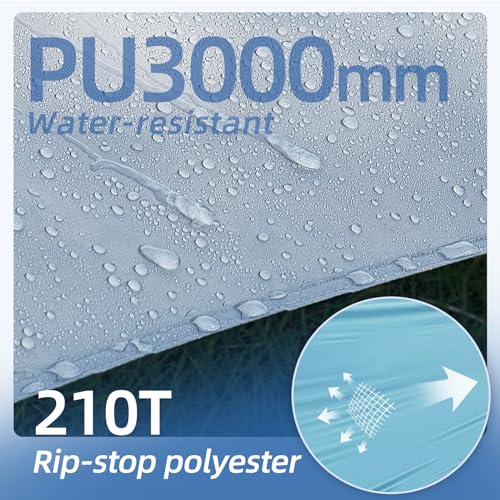 12X14FT Camping Tarp with 2 Poles, UV UPF50+ Lightweight Car Awning Sun Shelter, PU3000 Waterproof Tarp for Camping, Hiking and Backpacking Trips - color: Light Green
