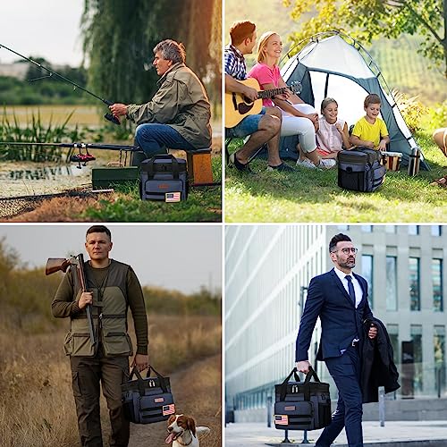 Tactical Lunch Box for Men- Large Insulated Lunch Bag-Expandable Adult Lunch Box with Adjustable Shoulder Strap-Large Lunch Tote Bag for Work Camping Fishing (Dark Blue) - color: Dark Blue