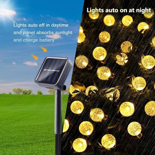 Toodour Solar String Lights Outdoor Waterproof, 56ft 100 LED Globe String Light with 8 Mode, Crystall Ball Lights Solar Patio Lights for Garden, Lawn, Patio, Gazebo, Yard, Outdoor Decor - Warm White - color: Warm White, size: 56ft