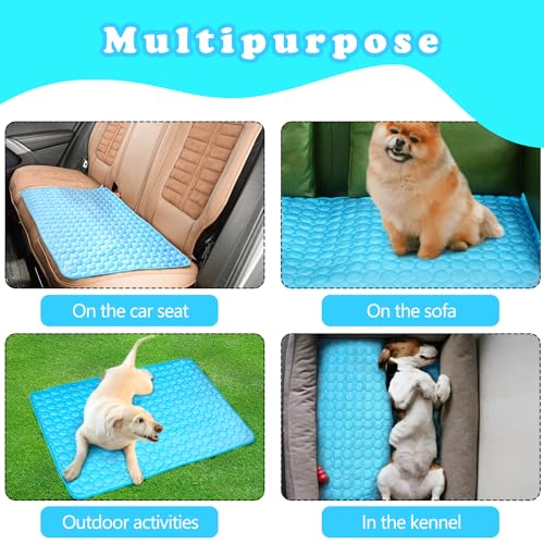 Dog Cooling Mat for Dogs, Pet Cooling Pad Bed for Dog Easy Washable for All Types of Pets and Perfect for Both Indoor and Outdoor Use, Including Car Seats 59" x 40" - color: B-Blue-1 Pc, size: 59 in x 40 in