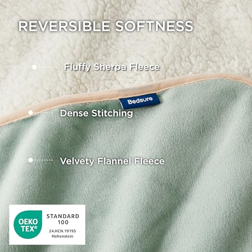 Bedsure Waterproof Dog Blankets for Small Dogs - Small Cat Blanket Washable for Couch Protection, Sherpa Fleece Puppy Blanket, Soft Plush Reversible Throw Furniture Protector, 25"X35", Light Green - color: Light Green, size: S(25x35")