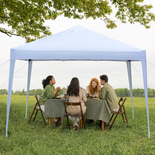 Outvita 10x10ft Ez Pop Up Outdoor Canopy Tent, Portable Commercial Instant Tent with Carry Bag for Party Wedding Birthday BBQ Events - style: 10x10-white