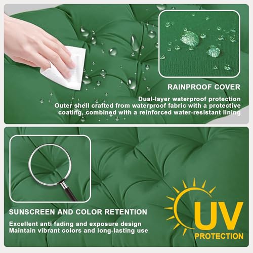 Outdoor Waterproof Bench Cushions Garden Bench Cushion Tufted Chair Pad 20 x 40 in Replacement Seat Pad Cushion Teal - color: Teal