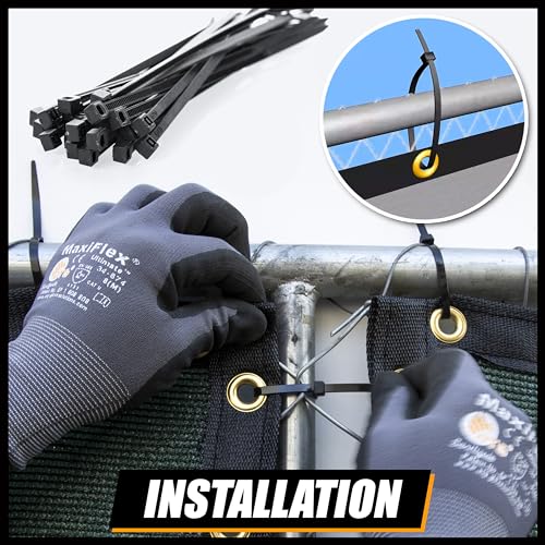 Royal Shade 4' x 12' Brown Fence Privacy Screen Windscreen Cover Netting Mesh Fabric Cloth - Cable Zip Ties Included (We Make Custom Size) - color: Brown, size: 0 4' x 1 2'