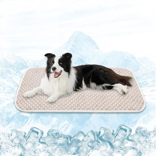 MICROCOSMOS Pet Cooling Mat & Sleeping Pad- Breathable Bubble Surface, EZ Clean. Keep Cooling for Pets, Kids and Adults in Summer.(Brown, 40" x 28") - color: Brown, size: 40" x 28"