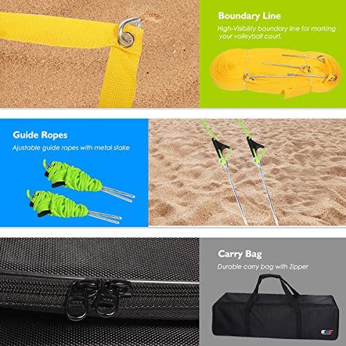 GSE Games & Sports Expert Outdoor Yard Sports Net Game Set for Backyards, Parks, Beach, Lawn. Volleyball Set, Badminton Set OR Volleyball & Badminton Combo Set Available - style: Pro Volleyball Set