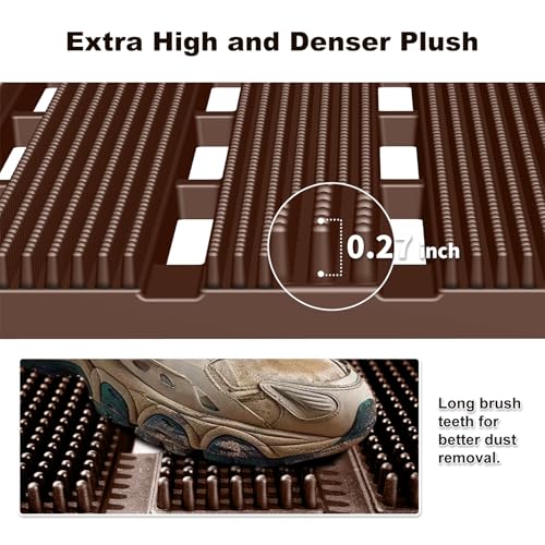 MATALL Waterproof Outdoor Door Mat - 36x24 Inches Interlocking Large Thick Outside Doormat with Drainage Holes for Indoor Home Entrace Garage Pool Deck - color: Beige, size: 2' x 3' (Rectangular)