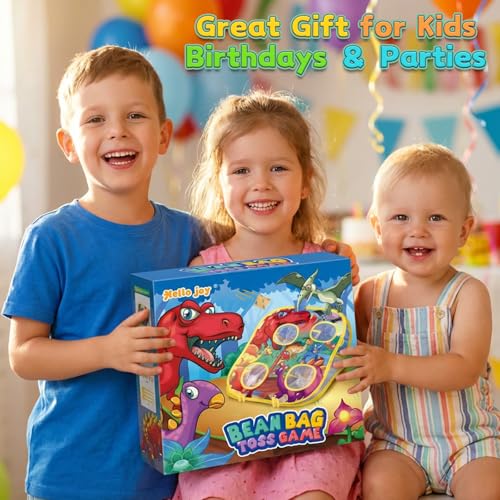 Bean Bag Toss Game for Kids - Cornhole Board Outdoor Toys for Toddlers -Party Activities Carnival Outside Yard Backyard Beach Lawn Games Toy for Kid Boys Girls Age 3 4 5 6 7 8 Year Old Birthday Gifts - style: Dinosaur