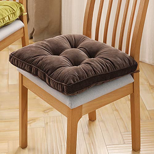 Furlide Chair Pads with Ties Indoor Outdoor Cushions 18 x 18 Inch for Dining Chairs Set of 2, Square Coffee - color: Coffee