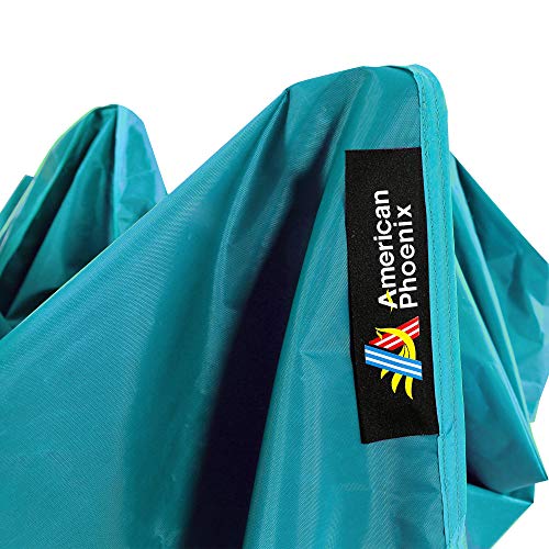 American Phoenix 10x15 Ez Pop Up Canopy Tent Portable Commercial Instant Canopies Outdoor Market Shelter (10'x15' (Black Frame), Teal) - color: Teal