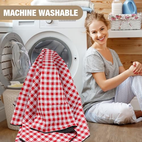 G GOOD GAIN Picnic Blankets Outdoor Extra Large - 80"x80" Portable Waterproof Picnic Blanket, Machine Washable 3-Layer Foldable Park Mat with Sandproof Backing for Grass, Hiking, Travel (Red) - color: Red