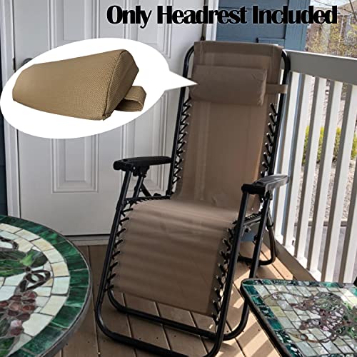 Zero Gravity Chair Set of 2 Replacement Pillow Headrest with Elastic Band, Universal Soft Removable Padded Cushion Head Pillow for Zero Gravity Lounge Chair, Folding Patio Lawn Recliner Chair, Tan - color: Tan, size: 2 Pack