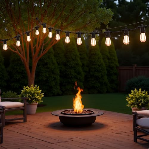 LED Patio String Lights, 70ft 30 Lights Adapter Powered, E26 Socket with S14 Bulbs Weatherproof Outdoor Bistro Lights (2 Sets of 15 Lights - Adapter) - color: 2 Sets of 15 Lights - Adapter