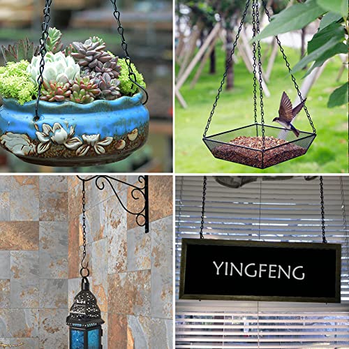YINGFENG 10 Pack 9.5 Inch Black Hanging Chains, Garden Plant Hangers for Hanging Bird Feeders, Billboards, Chalkboards, Basket, Planters, Lanterns, Wind Chimes and Decorative Ornaments Etc. - color: Black, size: 9.5 in