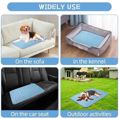 Dog Cooling Mat,2025 Upgrade Pet Cooling Mat for Dogs Cats,Summer Ice Silk Cool Mats & Sleeping Pad for Indoor or Outdoor,Perfect as Blanket for Kennel Sofa Bed Floor Car (Blue, Large, 26.7"x20.8") - color: Blue, size: Large