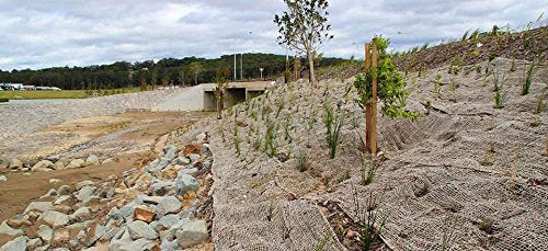 AK Trading CO. Jute Erosion Control, Soil Saver Mesh Blanket - 48" Wide x 75 Yard Roll (225 feet Long) - 900 Sq. Ft. Coverage - size: 75 Yards