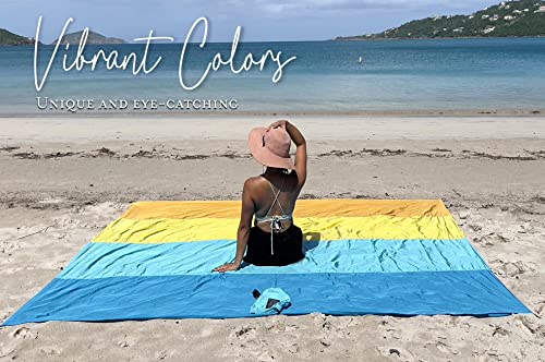 BINDLE Eco-Beach Blanket 10'x9' Extra Large, Recycled Lightweight Material, Sand Free Water Resistant Sandproof, Oversized Portable Picnic Mat for Outdoors Camping Travel, Beach Vibes - color: Beach Vibes, size: XL-10'x9' (1-8 persons)