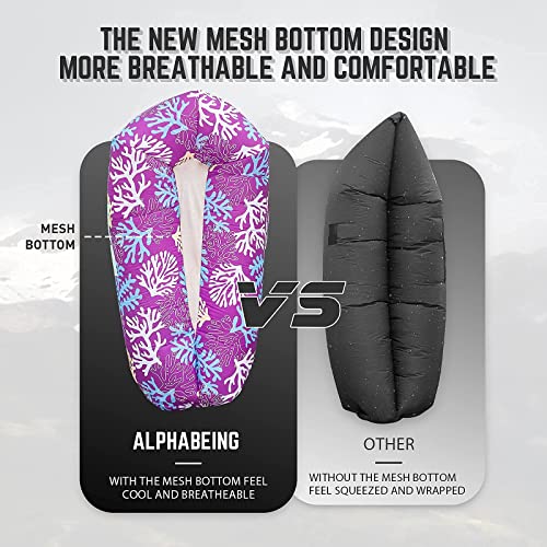 AlphaBeing Inflatable Lounger Air Sofa, Portable Inflatable Couch Mesh Hollow Air Hammock Anti Leakage Air Chair for Outdoor Camping Beach Traveling - color: Coral Purple