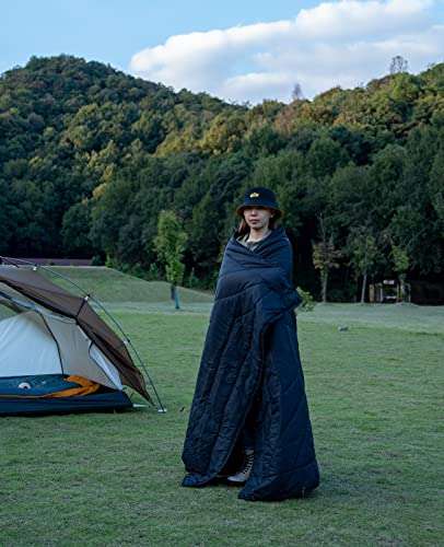 iClimb 3M Thinsulate Insulation Warm Camping Blanket Ultralight Compact - color: Black, size: 72.8” × 55”, 1.52 lb