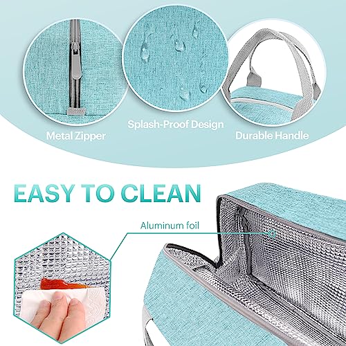 Lunch Bag for Women & Men Adult Insulated Lunch Box, Small Leakproof Cooler Food Lunch Containers Reusable High Capacity Lunch Tote Bags for Work, Travel, Outdoor (Aqua Green) - color: Aqua Green