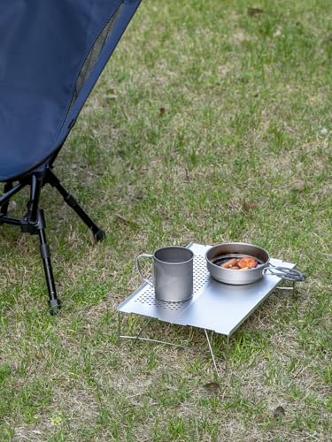 WildCall Ultralight Backpacking Table, Mini Folding Camping Table with Carry Bag, Compact Portable Aluminum Table for Hiking, Backpacking, Cooking, Beach, Travel Gear - color: Silver