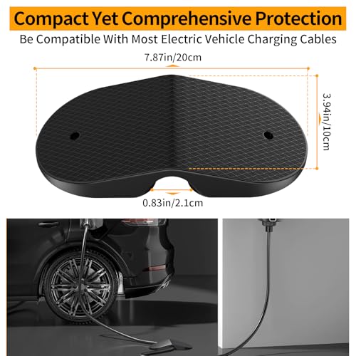 KHAMAL Ev Charger Cable Protector Garage Door Pass Through - Heavy Duty Cable Guard Protector for Tesla All Model 3/Y/X/S and Mobile Connectors & Wall Chargers