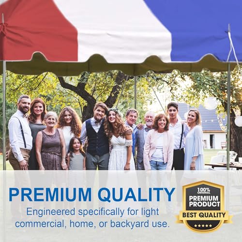 Party Tents Direct 20'x 20' Weekender Canopy Pole Tent with Sidewalls - Easy Up Canopy Tent with 80 Person Capacity - Outdoor Canopies for Parties, Weddings, and Events (Red White and Blue) - color: Red White and Blue, size: 20' x 20'