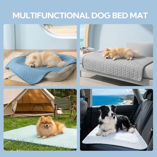 Soulbond Backseat Dog Cooling Mat for Cars - 24.5"x52" Washable Back Seat Self Cooling Pad for Cat & Puppy, QMAX>0.3, Non-Slip Cold Pet Bed Backseat Extender for Cars, SUVs, Trunks, Ocean Blue - color: Ocean Blue, size: 24.5"x52" (Large)