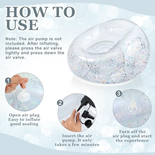 Realspring Inflatable Bean Bag Chair for Adult Bean Bag Sofa Chair Blow up Inflatable Furniture for Outdoor Living Room Bedroom Balcony Travel Party Gift Accessories(Multicolor Glitter,2 Pcs) - color: Multicolor Glitter