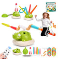 3 in 1 Dinosaur Rocket Launcher, Musical Jump and Toss, Activity Spinning Dinosaur Toy with Remote Control, Indoor & Outdoor Sports Toys