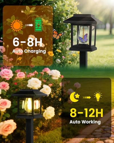 16-Pack Solar Lights Outdoor (Extra-Bright & Auto On/Off), Solar Powered Garden Lights, Outdoor Waterproof Solar Pathway Lights for Patio, Path, Yard, Landscape, Driveway, Walkway Decor (Warm White) - size: 16 Pack