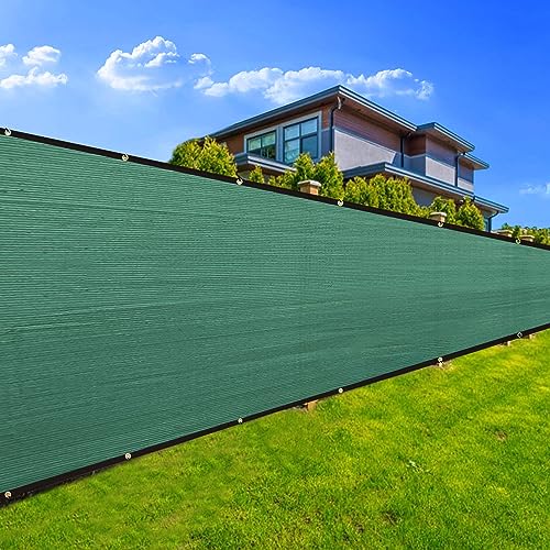 Privacy Fence Screen 8' x 9', 90% Blockage Heavy Duty 170 GSM Fencing Mesh Net Cover for Outdoor Wall Garden Yard Backyard Cable Zip Ties Included Dark Green-We Make Custom Size - color: Dark Green, size: 8X9 FT - Custom Sizes