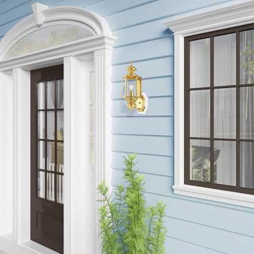 Livex Lighting 2006-02 Basics 1 Light PB Outdoor Wall Lantern, Polished Brass - color: Polished Brass