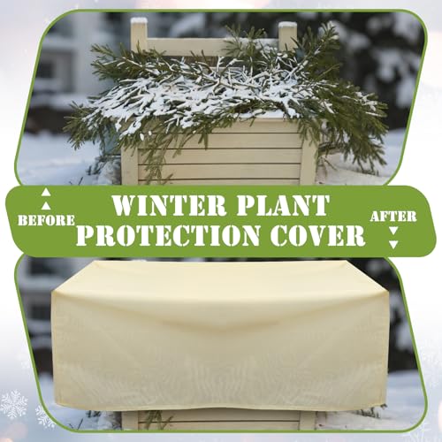 2 Pcs 49.6" x 20" Raised Garden Bed Cover for Winter Large Plant Covers Freeze Protection with Zipper Drawstring Frost Cloth Blanket Protection Box Bags for Garden Outdoor Plants Bush - size: 49.6 × 24 x 19.7 in