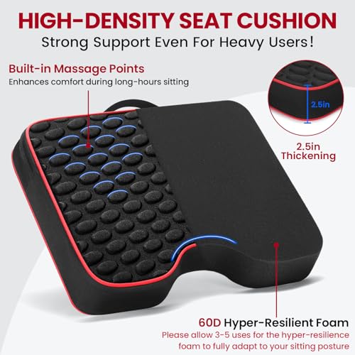 Stadium Seat Cushions - Portable Bleacher Cushions with 2.5" Extra Thick High-Density Foam and Massage Dots, Fashion Outdoor Seat Cushions for Sports Events, Travel, Camping, Chairs - 3 Pack - color: 3pack Black