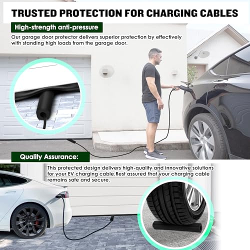 EV Charger Protector Garage Door Pass Through - Heavy-Duty Rubber, ID 19mm, Compatible for Tesla or Various Cable Types (1PK)