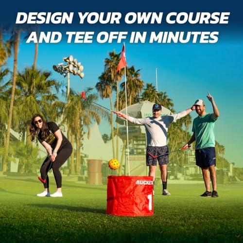 bucketgolf Game 6 Hole Bundle with Clubs - The Best Backyard Golf Game for All Ages and Levels Adults, Kids, Families, Schools, Yards, Parks, Beaches, Vacation. (2 Clubs (2 RH)) - size: 2 Clubs (2 RH)