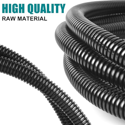 1/2 Inch Wire Loom Split Tubing - 30 ft Cord Protector Electric Wires Covers, Automotive Wire Flexible Conduit, Plastic Wire Cover with Cable Zip Tie (1/2"-30ft) - size: 1/2"-30ft