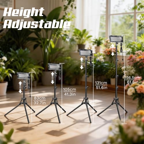 Grow Light for Indoor Plants,LED Plant Grow Light with Adjustable Tripod Stand 32.7”-61.6”,Red Blue Spectrum,USB Powered with 3/9/12H Timer,360° Adjustable Panel for Seedlings,Herbs,Home Garden - color: Grow Light