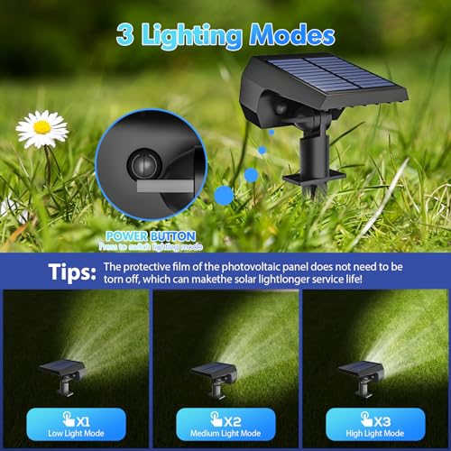 NYMPHY Solar Lights Outdoor Waterproof IP68, 56 LED 3 Lighting Modes Solar Powered Garden Yard Spot Solar Lights for Outside Landscape- 6 Pack (Cool White) - color: Cool White, size: 6 Pack