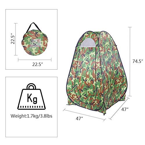 Portable Pop Up Shower Privacy Tent,Lightweight Single Toilet Shower Tents,Changing Room Dressing Tent,Waterproof Camping Shower Tents,with Carry Bag,for Picnic Beach Hiking Fishing (Camouflage) - color: Camouflage