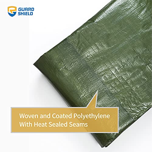 GUARD SHIELD Green Tarp Waterproof 10x10 Feet Medium Duty All Purpose Poly Tarps Cover 7mil - color: Green, size: 10x10