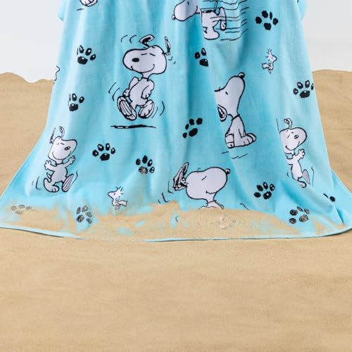 Berkshire Peanuts® Snoopy Beach Towel — 100% Cotton Pool & Beach Towel, Absorbent, Quick-Drying & Sand-Free, 36'' × 72'', Poses and Paws - color: Poses and Paws