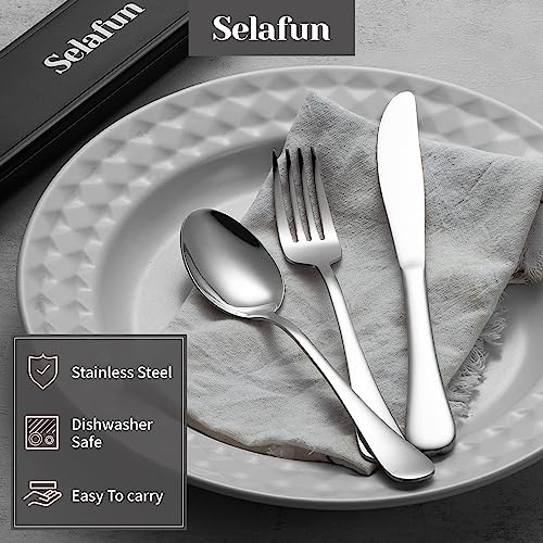 4-Piece Travel Set with Case - Portable Silverware Utensils - Stainless Steel Reusable Flatware - Cutlery Set for Camping, Picnic, Hiking, Office - Dishwasher Safe - color: Silver, size: 8 inch