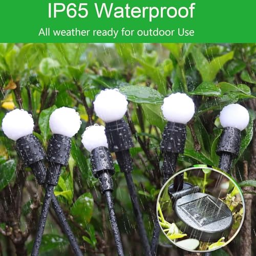 6-Pack Garden Solar Lights, 48 LED Solar Lights Outdoor for Garden Decor, Waterproof Firefly Light Outdoor (Sway by Wind), Swaying Light for Outside Yard Pathway Landscape Decorations (Warm White) - color: Warm White, size: 6 Pack
