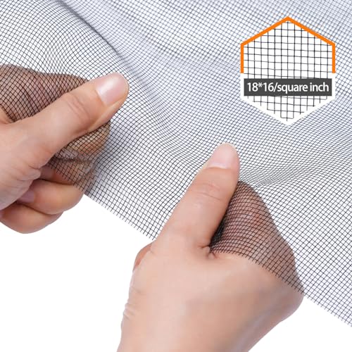Fiberglass Window Screen Roll 36” x 100’ Easy to Use Black Replacement Window Screens for House Windows or Door - color: Black, size: 36” x 100’