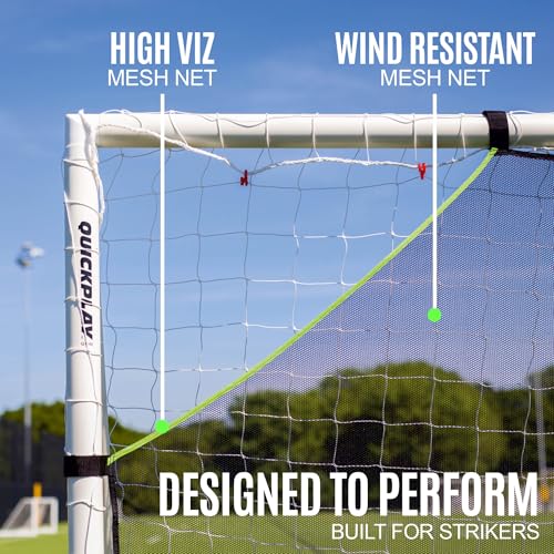 QuickPlay Target Net Lite Soccer Target Net - 5-Zone Shooting Trainer for Backyard & Club Practice - Easy Setup Soccer Training Equipment for Kids to Adults - Durable Mesh for Home Soccer Training - style: 8 x 5'