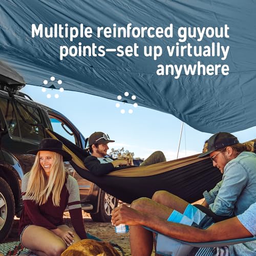 Kelty Noah’s Tarp Sun Shelter and Multi-Use Awning Rainfly, Portable Canopy UV Protection, Waterproof + Durable, 3 Sizes for Customized Pitch (16ft) - size: 16 Feet