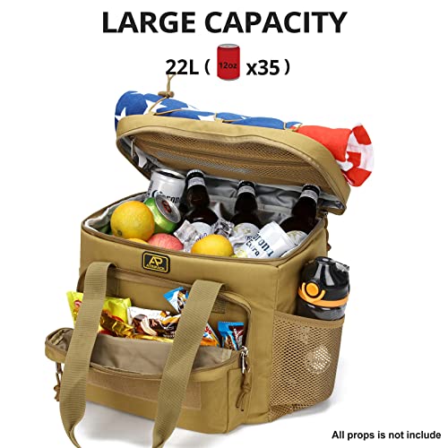 ATRIPACK Lunch Box for Men, Tactical Lunch Bag MOLLE Webbing Leakproof Insulated Large Lunch Cooler Women Adult Meal with Adjustable Shoulder Strap Durable Lunch Pail (Brown) - color: Brown, size: Large